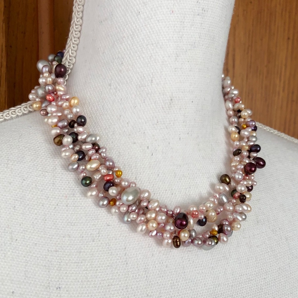 36” Strand Multi Colored Pearl Necklace
